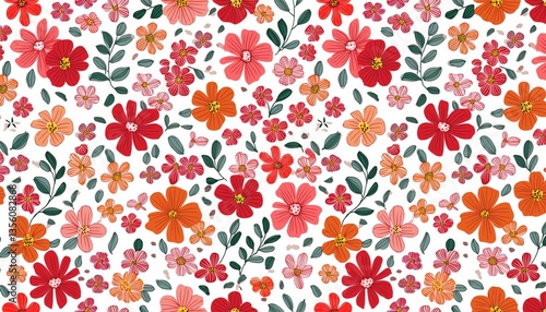 Floral seamless pattern. Pretty flowers on a white background.