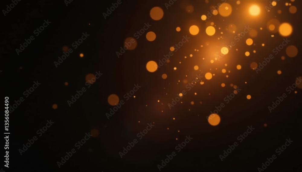 Scattered golden light flares on black backdrop, flare, highlights, mystical Scattered golden light flares on black backdrop, flare, highlights, mystical