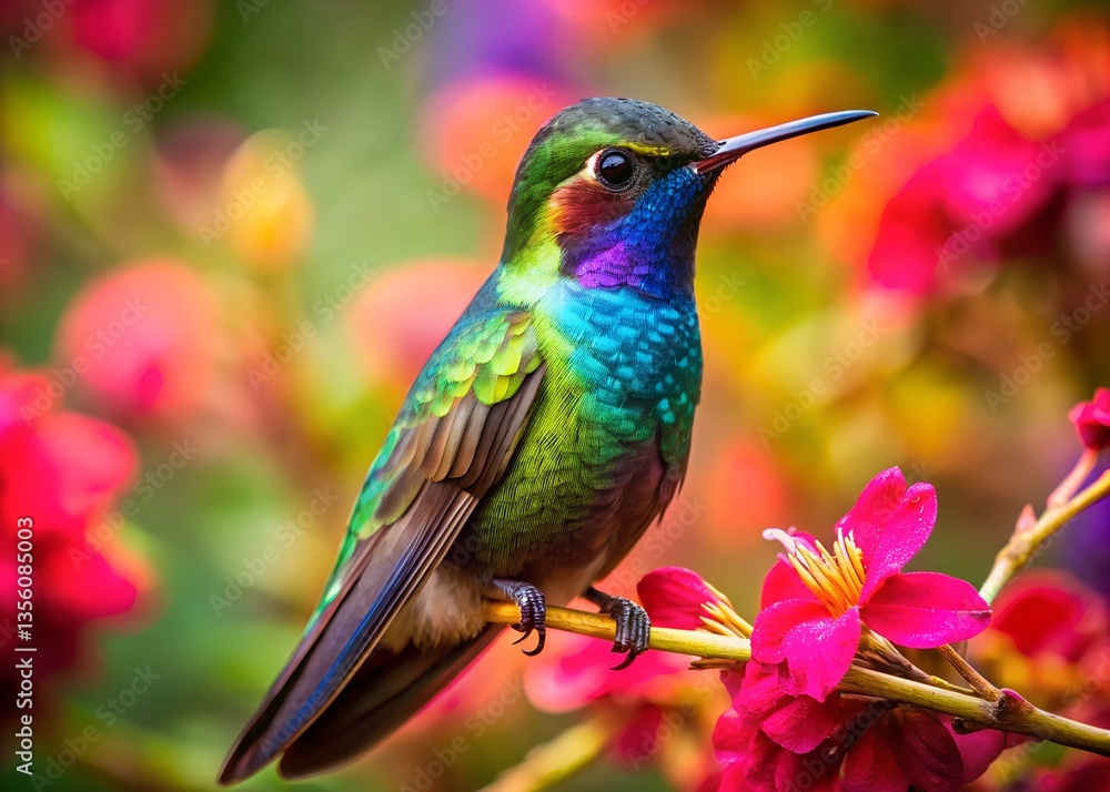 Fototapeta premium image of a vibrant hummingbird in natural setting