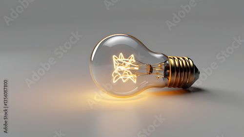 Glowing 3D light bulb icon symbolizing bright ideas