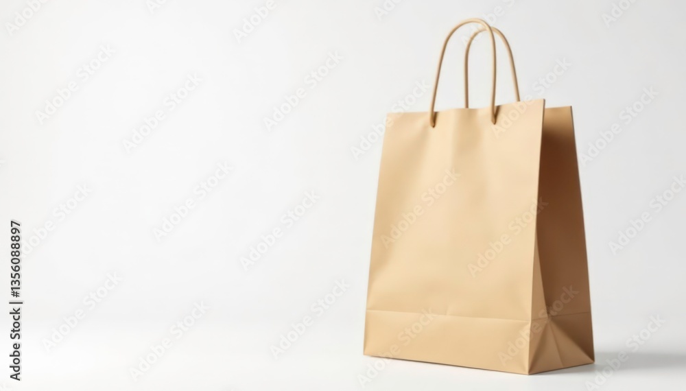 White background, empty brown paper shopping bag , crumpled, minimal, background White background, empty brown paper shopping bag , crumpled, minimal, background