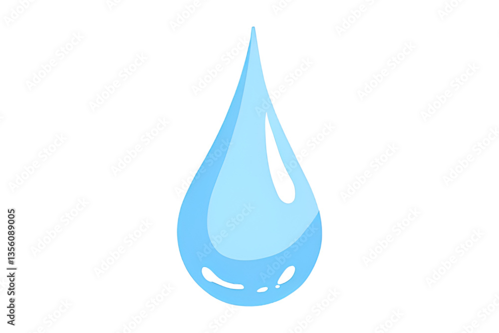 light blue water drop, glossy surface, white background, isolated, no background light blue water drop, glossy surface, white background, isolated, no background