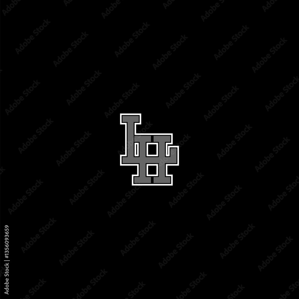 Obraz premium LH letter logo icon isolated on dark background