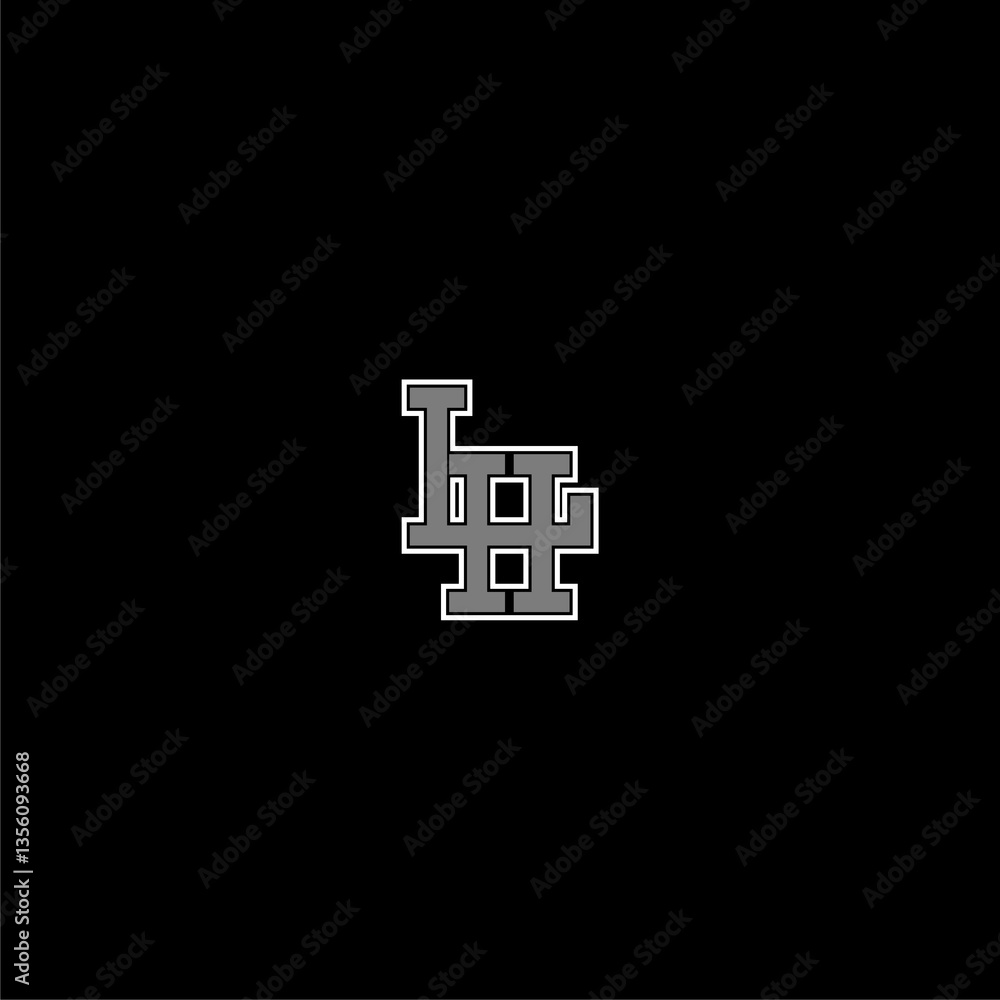 Fototapeta premium LH letter logo icon isolated on dark background