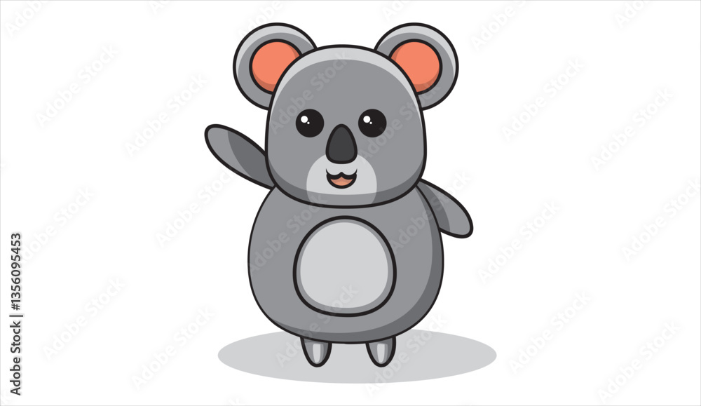 Naklejka premium illustration of koala bear covering ears. vector illustration