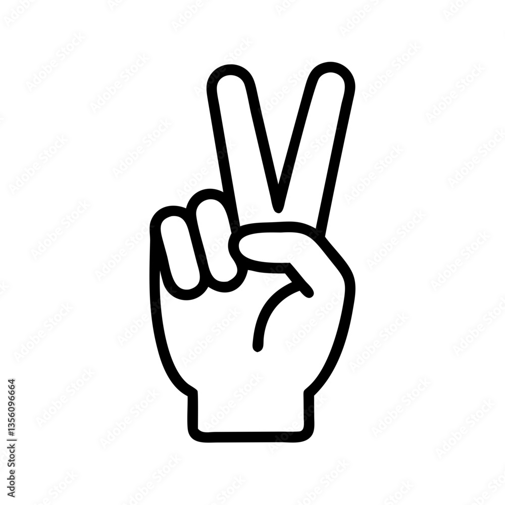 A victory hand gesture symbolizing peace and positivity on a clean background for various uses
A victory hand gesture symbolizing peace and positivity on a clean background for various uses