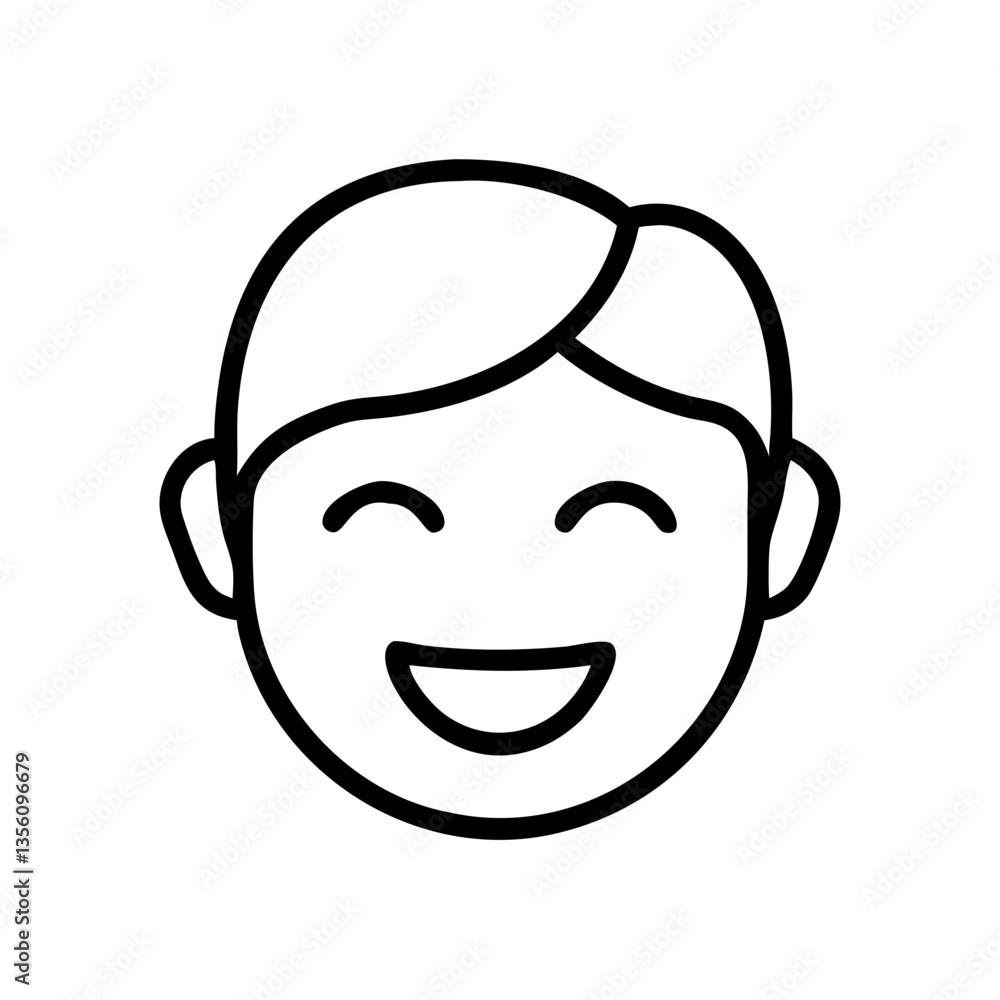 A cheerful smiling face illustration representing joy and happiness on a minimalistic background for emotional expression A cheerful smiling face illustration representing joy and happiness on a minimalistic background for emotional expression
