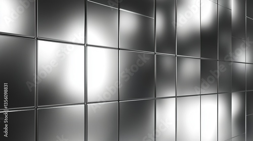 Minimalist metallic gradient texture background with soft light reflection and geometric patterns, modern abstract design for luxury brand packaging, digital media presentations, and corporate identit photo