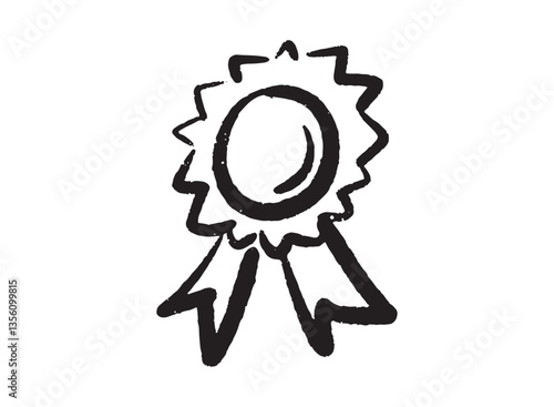 Illustration of an Badge University Handdrawn