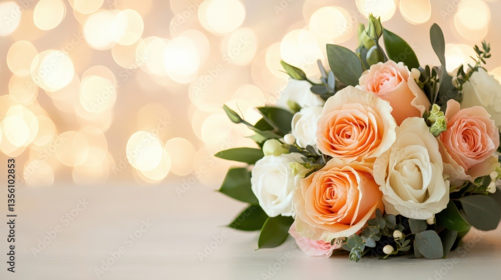 Peach and white flower bouquet Peach and white flower bouquet