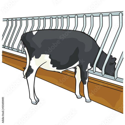 cow feeder in vector with white background separately