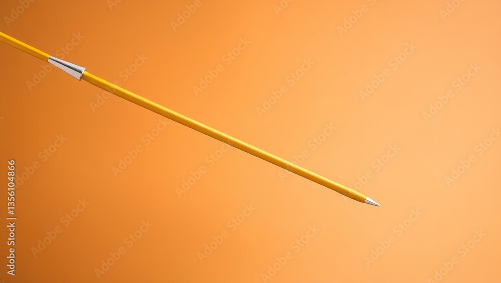 A sleek golden arrow with a slender aerodynamic shape A sleek golden arrow with a slender aerodynamic shape