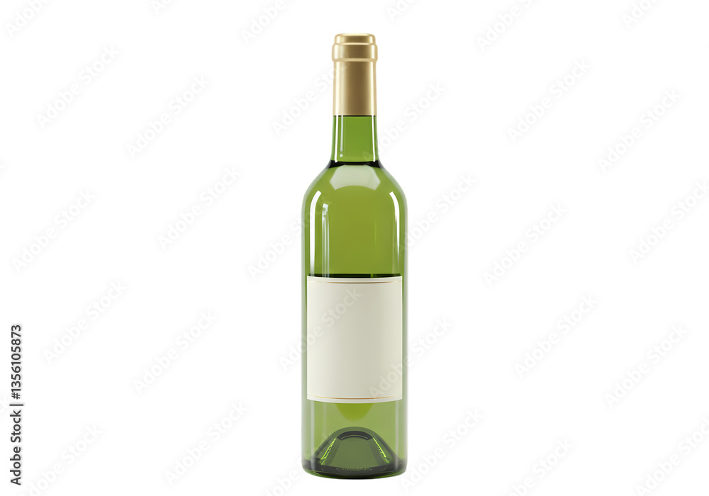 White Wine Bottle Mockup isolated on transparent background White Wine Bottle Mockup isolated on transparent background