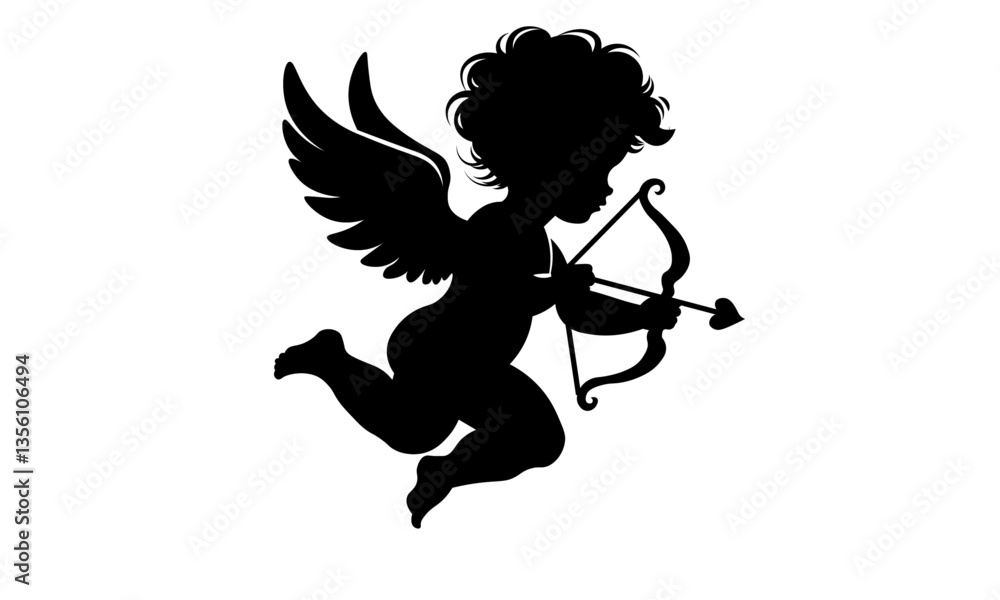 Vector angel with an arrow of love. Arrow of love png. Love angel png. Cupid, Cherub. Angel for Valentine's Day. Isolated background. Vector image. Vector angel with an arrow of love. Arrow of love png. Love angel png. Cupid, Cherub. Angel for Valentine's Day. Isolated background. Vector image.