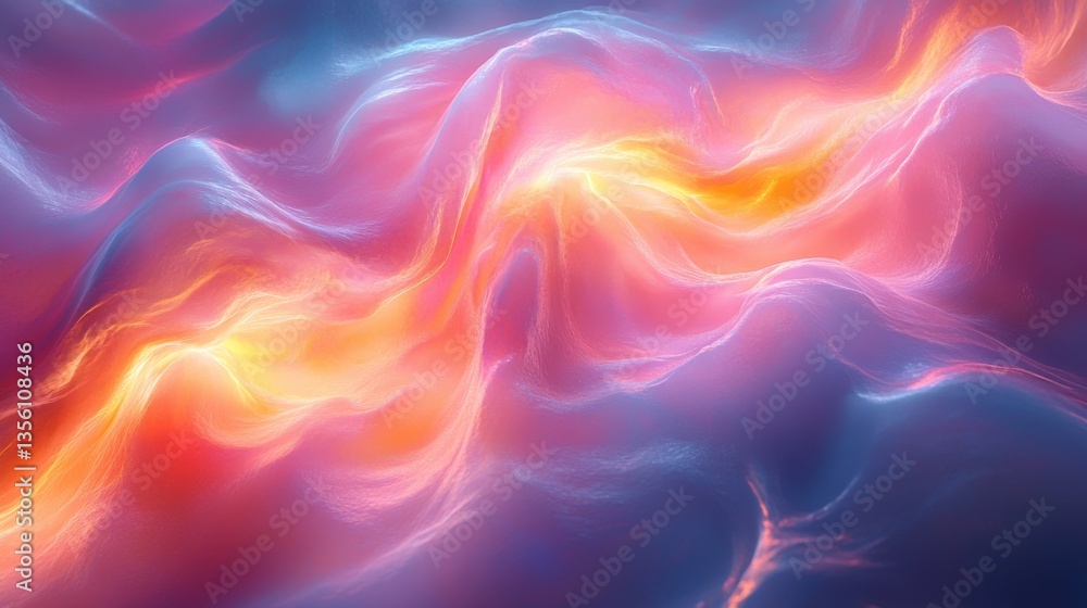 Fototapeta premium Vibrant Contemporary Digital Art with Gradient Flowing Colors