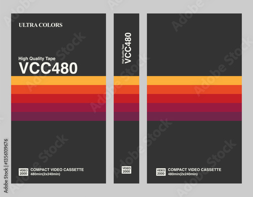 black retro vhs video cassette cover mockup vector 80s 90s nostalgia 