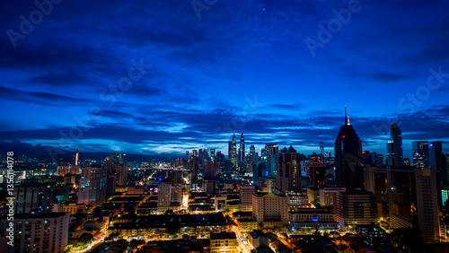 Photography Beautiful sunrise in the capital of Malaysia kuala lumpur.