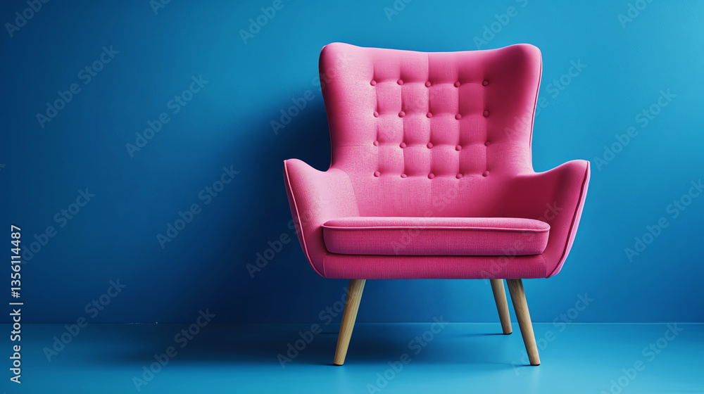pink armchair, AI generated pink armchair, AI generated