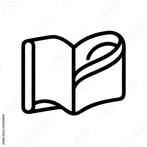 Book with a Never-Ending Spiral of Pages in Minimalist Style  