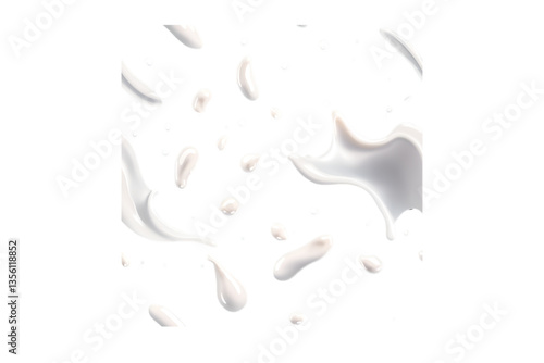 white milk splatter, abstract, white background, isolated, no background