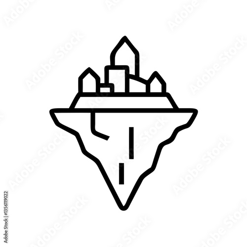 Floating Island with Hidden City Design  