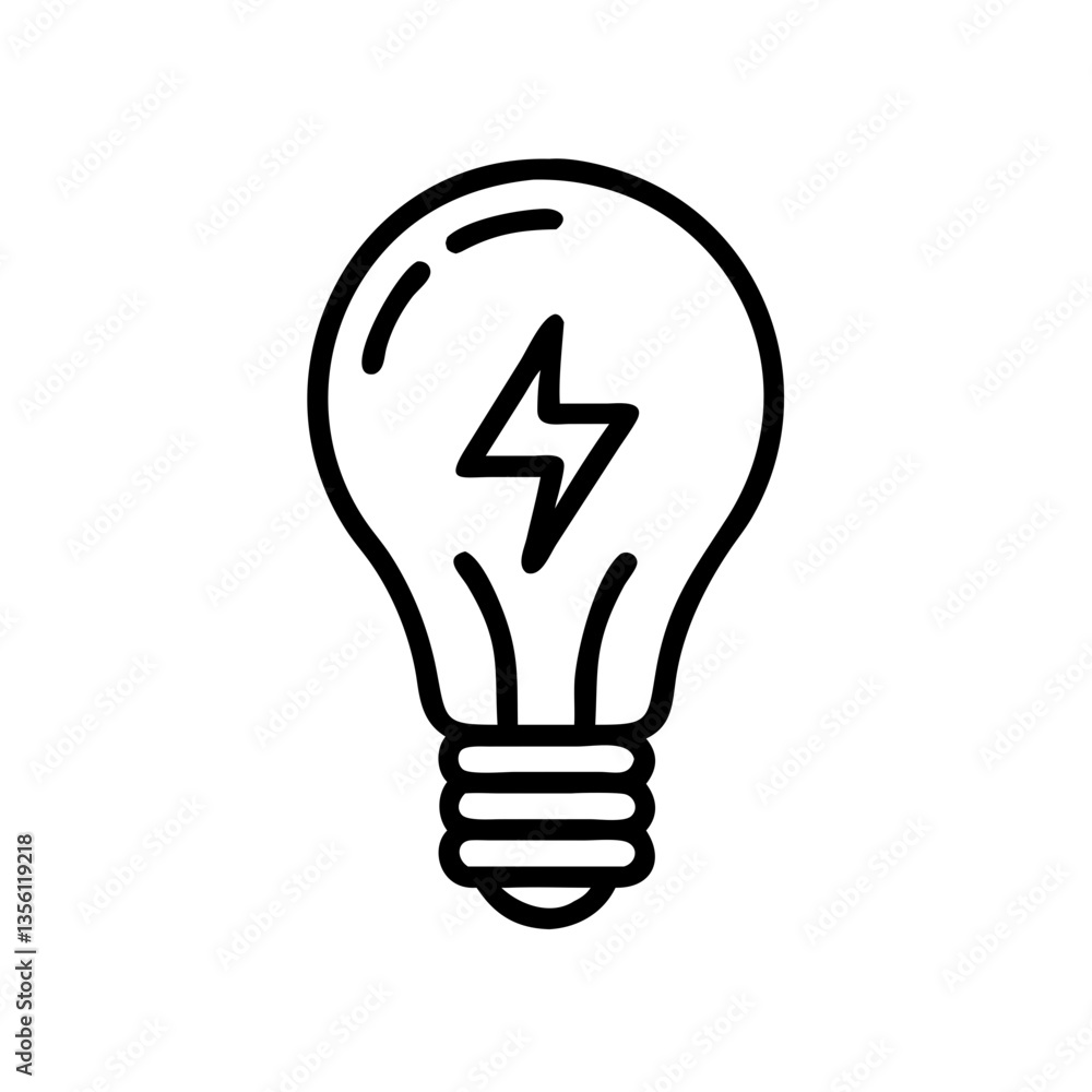 Lightbulb with Power Symbol Illustrating Hidden Concepts Lightbulb with Power Symbol Illustrating Hidden Concepts