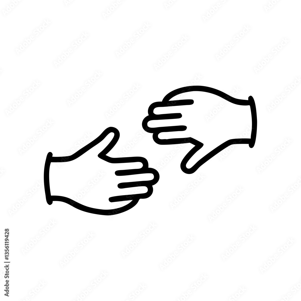 Two Hands Drawing Each Other Minimalist Line Art Two Hands Drawing Each Other Minimalist Line Art