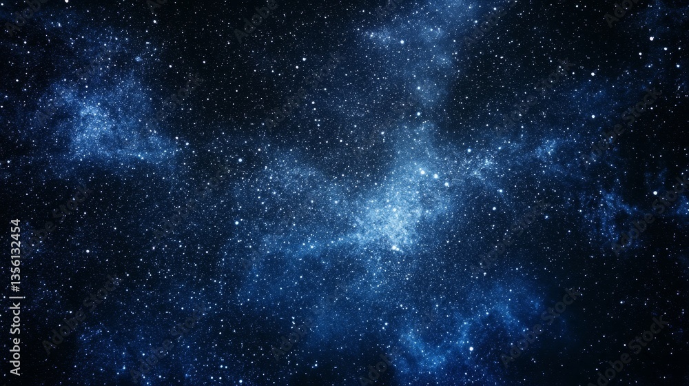 Naklejka premium Velvet Sky Dotted With Diamonds of Starlight Twinkling in Space