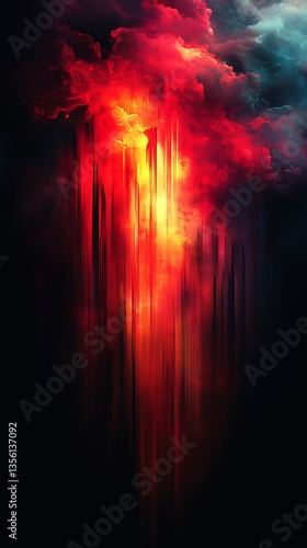 Fiery Inferno Sky Stunning Abstract Art Wallpaper, Mobile Wallpaper for Phones