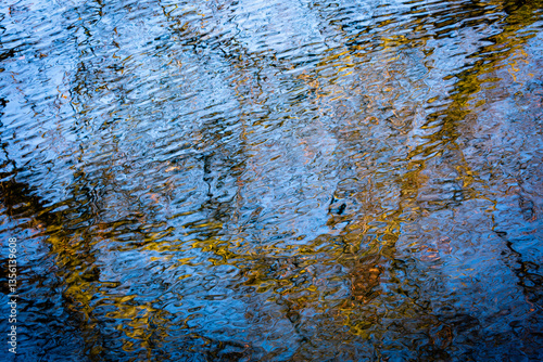 Abstract reflections on water with ripples