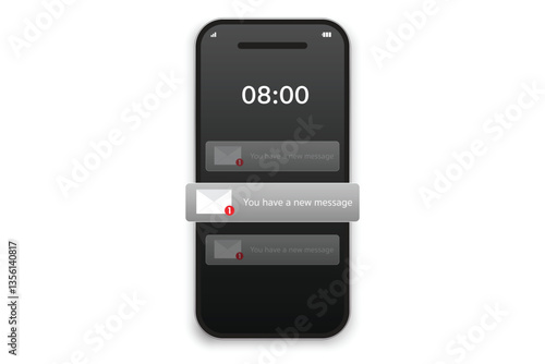 The phone screen is full of notifications from chat messages and inbox.And there are conversation symbols and letter icons.