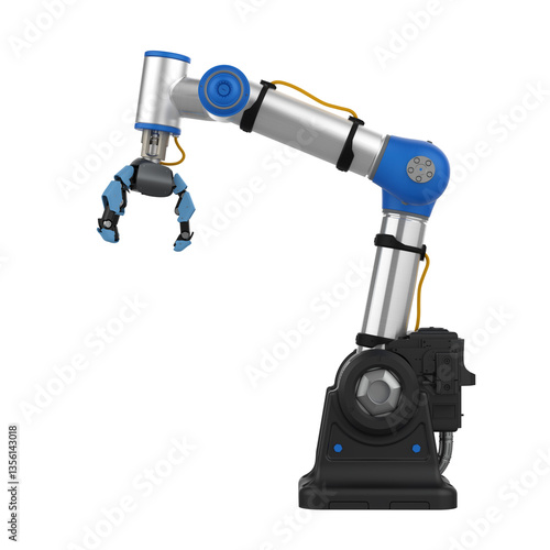 Obraz na plátně Metallic ai robotic gripper arm isolated