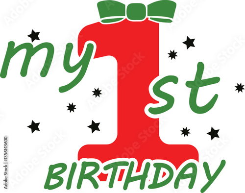 my 1st birthday beautiful design clipart vector file eps