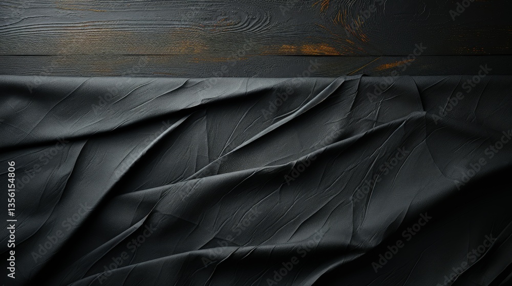 Fototapeta premium Deep Matte Black Banner with an Artistic Texture