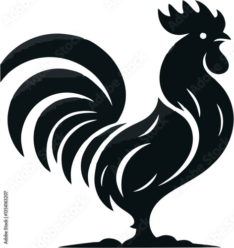 Wallpaper Mural rooster isolated on white Torontodigital.ca