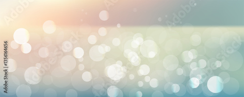 Blurred sea background with shining bokeh and sunlight. Summer blurred banner with bokeh. Eps 10