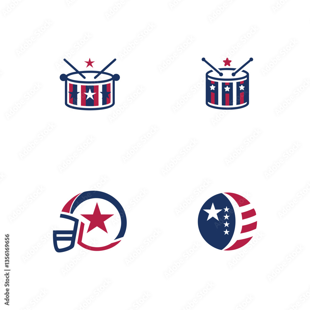 Fototapeta premium 4th of july icon, usa dram icon, usa icon color vector 