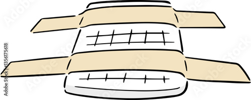 Illustration of medical plaster with gauze