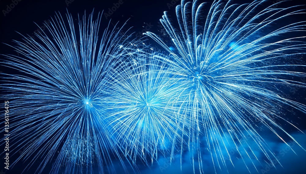 Obraz premium abstract blue fireworks background for celebrate