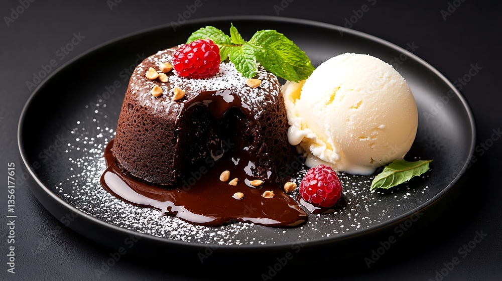 Chocolate lava cake with ice cream Chocolate lava cake with ice cream