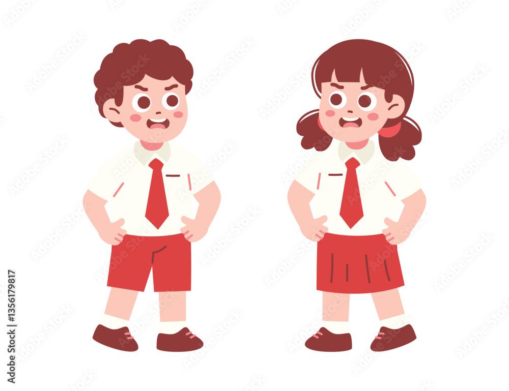 Angry Elementary Students Arguing Illustration Angry Elementary Students Arguing Illustration
