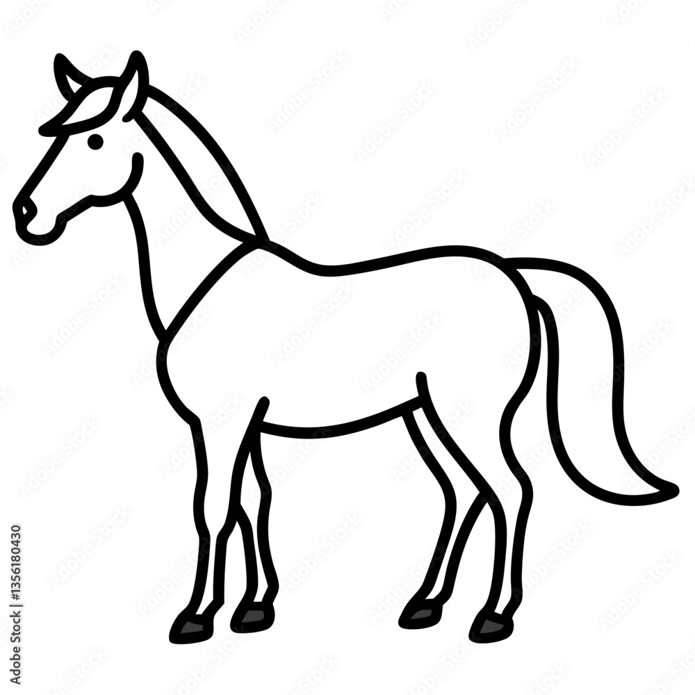 Horse Charro silhouette vector black outline, white background Horse Charro silhouette vector black outline, white background