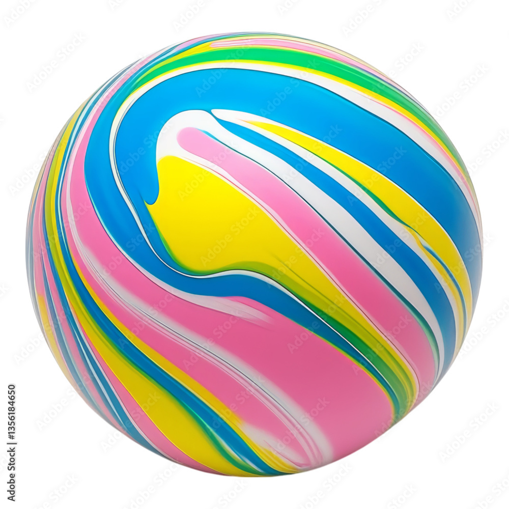 Swirling Ball with Bright Vibrant Patterns Swirling Ball with Bright Vibrant Patterns