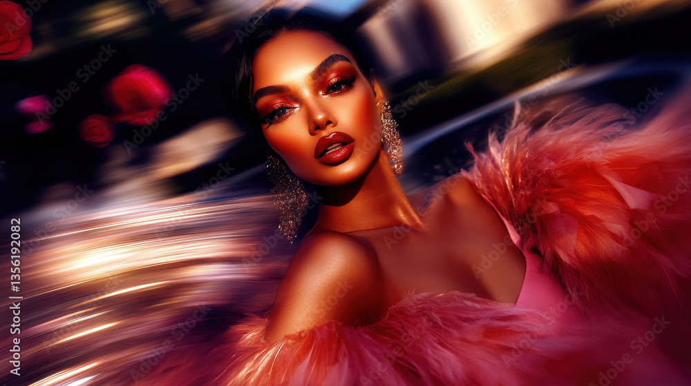 Dreamy Editorial with Dynamic Motion Blurs – Flowy Pink Dress and Low-Angle Shot Dreamy Editorial with Dynamic Motion Blurs – Flowy Pink Dress and Low-Angle Shot