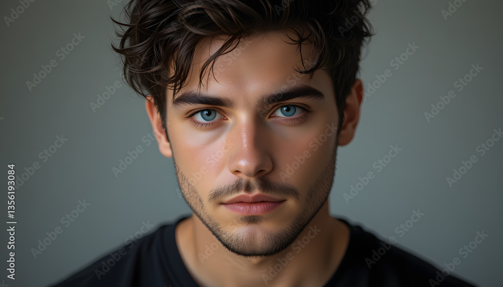 A close-up portrait of a young hot man A close-up portrait of a young hot man