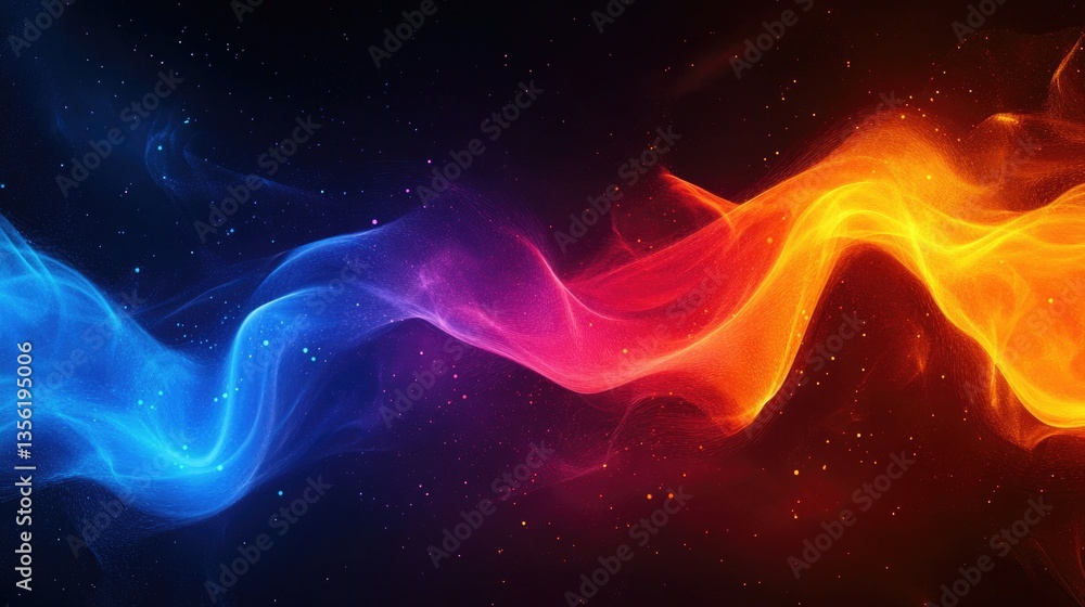 Obraz premium Flowing waves of vibrant colors create mesmerizing, dynamic comp