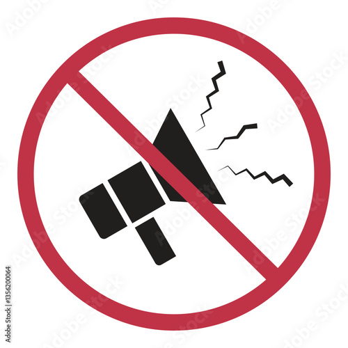 No loud noise or sound warning sign for public warning sign