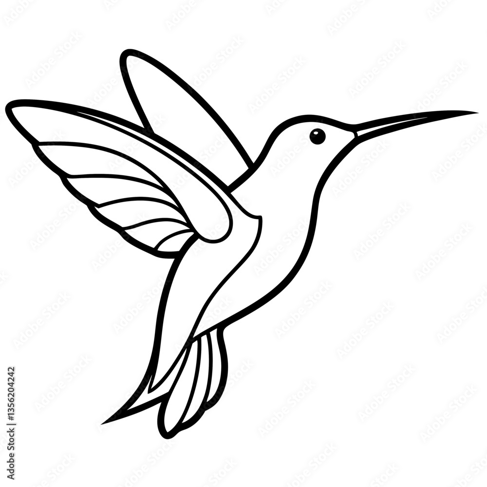 Fototapeta premium Humming Bird silhouette vector