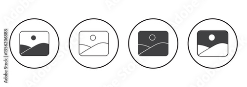 gallery icon vector, silhouette of an image, Photo album icon . 