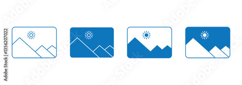 gallery icon vector, silhouette of an image, Photo album icon . 